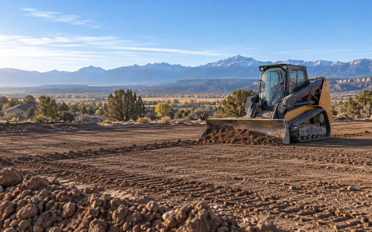 Prepared ground and equipment on a Western Colorado property